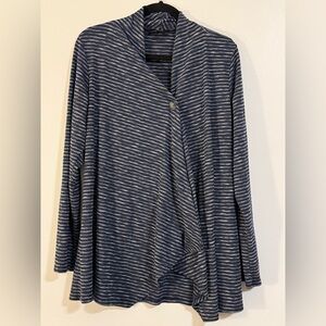AGB Blue and Gray Striped Cardigan